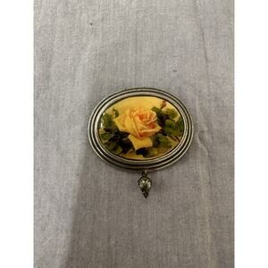 Brooch Pin - Signed Two Women San Francisco - Pink Rose FS Benefits Charity